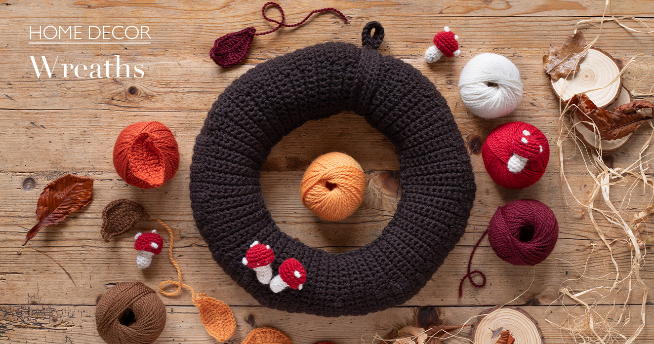 DECOR autumn wreath crochet pattern toft home interiors